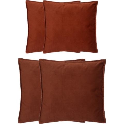 Atmosphera Bank/sierkussens Sophia - set 4x - Terracotta - polyester - met rits - In 2 formaten