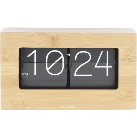 Karlsson - Boxed - Tafelklok - Boxed Flip - Bamboe - 7x11,5x20,5cm