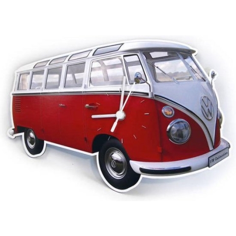 Brisa Wandklok Volkswagen T1 bus Bulli - Kleur - Rood