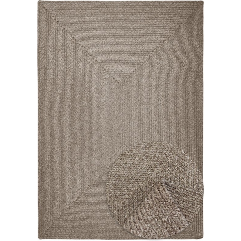 Vloerkleed voor binnen en buiten - Omkeerbaar - Sisal look -  Weersbestendig - Woonkamer Balkon Keuken - Handgemaakt - Tuintapijt - Modern Boho Jute Stijl - Beige - 120cm x 170cm