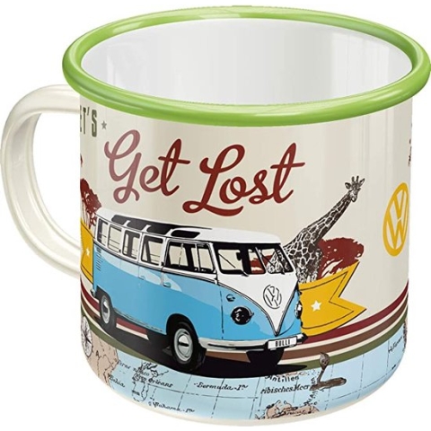 Emaille beker VW Bulli Let's Get