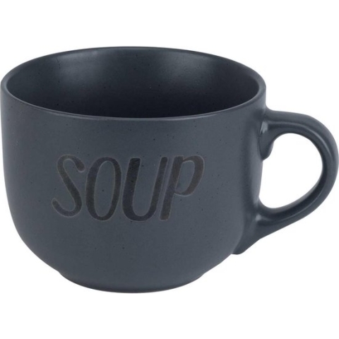 Soepkom SOUP met oor Ø11xH8,5cm donker grijs