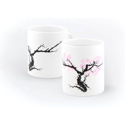 Kikkerland Bloesem Mok (warmte verkleurend) - Magische mok - Kan van kleur veranderen - Zwarte boom - Roze bloesemboom - Kersenbloesem - Japans – Sakura