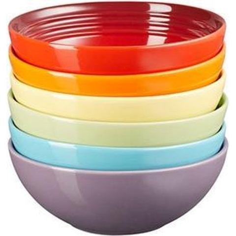Le Creuset Ontbijtkommen - Regenboog - ø 16 cm / 650 ml - 6 Stuks
