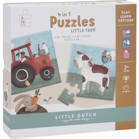 Little Dutch - Little Farm - 4 in 1 puzzel FSC