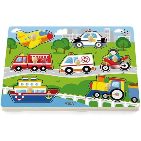 Viga Toys - Puzzel Voertuigen met geluid
