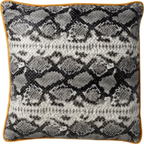 Dutch Decor ROAN - Kussenhoes met slangenpatroon Charcoal Gray 45x45 cm - grijs - met rits