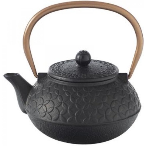 Théière Theepot gietijzer met koperen hengsel
