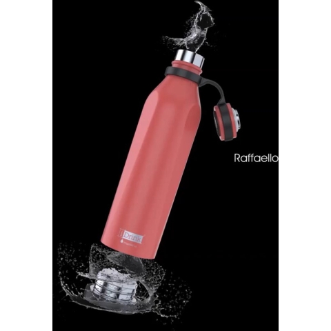 i-Drink- B-Evo - Corallo Raffaello - roze- thermofles 500 ml - roestvrij staal - houdt warme dranken tot 12 uur warm en koude dranken tot 20 uur fris - verwijderbare bodem ideaal om binnenin schoon te maken