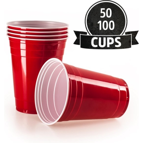 Vivaloo - 50 stuks - Red Cups - Party Cups - 473 ML - Beer Pong - Drankspel