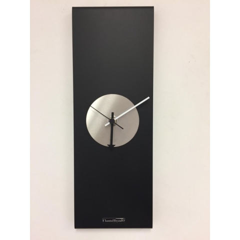 Wandklok Black-Line Silver EYE Modern Design RVS
