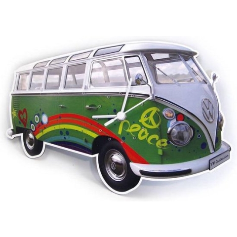 Brisa Wandklok Volkswagen T1 bus Bulli - Kleur - Groen