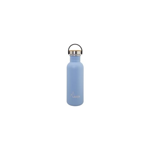 RVS fles Basic Steel Bottle 750ml ,Bamboo S/S Cap - Blauw