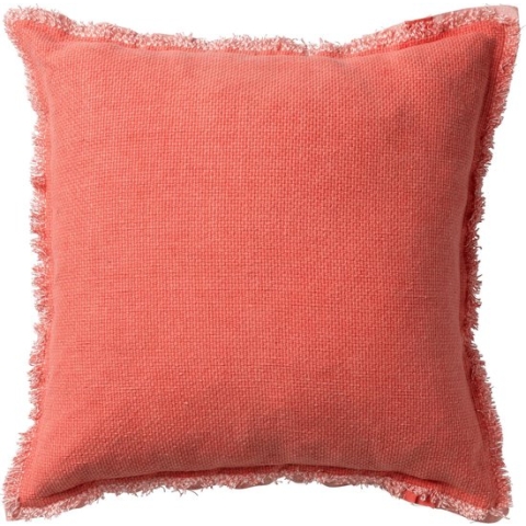 Dutch Decor BURTO - Sierkussen van gewassen katoen Coral 60x60 cm - Koraalroze - Inclusief binnenkussen