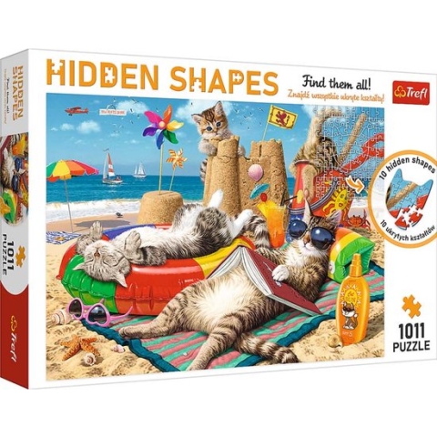 TREFL Puzzel Hidden Shapes - Feline Holidays -  1011 Stukken