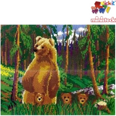 Stickit Berenfamilie, ca. 8.300 stukjes, compatibel met Ministeck