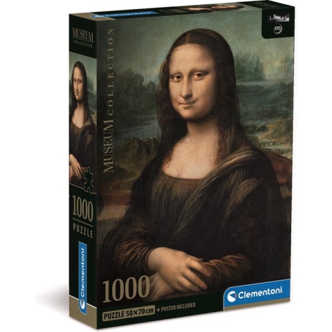 Clementoni Puzzels voor volwassenen - Leonardo Da Vinci - Gioconda, Museum Puzzel 1000 Stukjes, 14-99 jaar - 39708 COMPACT BOX