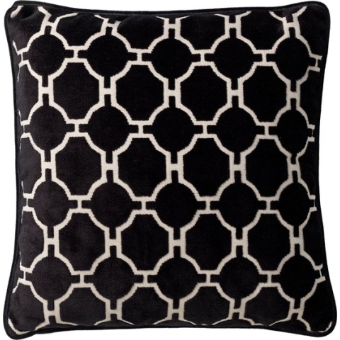 Dutch Decor LOTH - Kussenhoes velvet Raven 45x45 cm - zwart - met rits