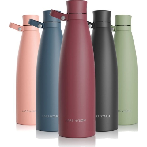 LARS NYSØM - 'Nåde' Roestvrijstalen drinkfles 1000ml - BPA-vrije geïsoleerde waterfles 1,00 Liter - Berry