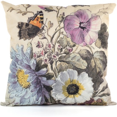 Anna's collection buitenkussen bloem - wit - 45 x 45 cm - Water en UV bestendig