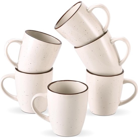 Koffiekopjes, koffiemokkenset, bekersets van keramiek, moderne koffiemokken voor 6 personen, koffieservies voor cappuccino, latte thee, 6 x 350 ml