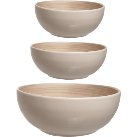 Cosy & Trendy voedsel serveerschalen - set 5x - Keramiek - Beige - D25/D14 cm