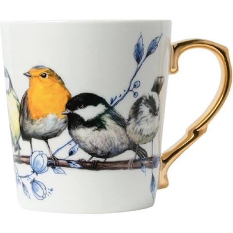 Mok bosvogels goud | Heinen Delfts Blauw