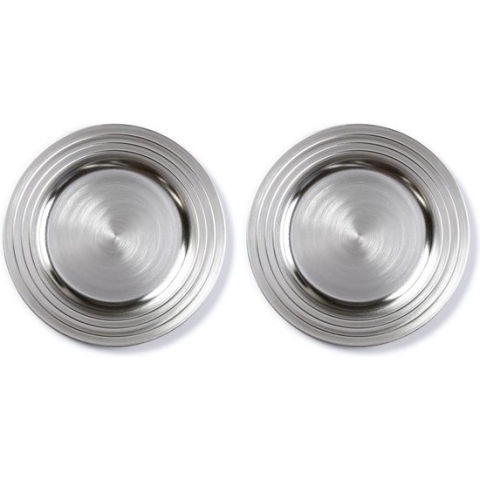 8x Diner/kerstdiner borden/onderborden zilver 33 cm rond - Onderbord / kaarsenbord / onderzet bord