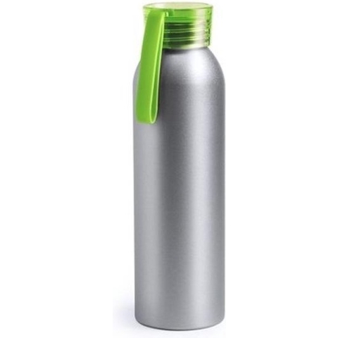 Aluminium drinkfles/waterfles met groene dop 650 ml - Sportfles - Sportbidon