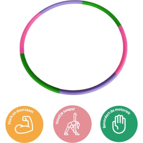 Jobber Playground HoelaHoep - kinder Hoepel - 6 delige hulahoop - 70cm