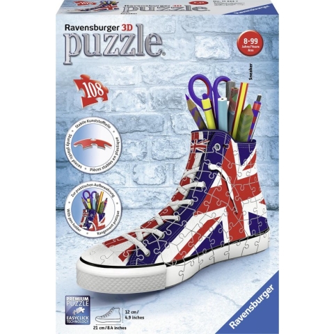 Ravensburger Sneaker Engelse vlag - 3D puzzel - 108 stukjes