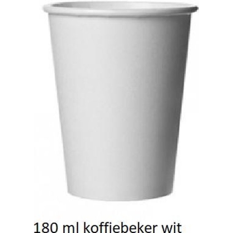 kartonnen koffie bekers (doos 2500 st) wit 180 ml