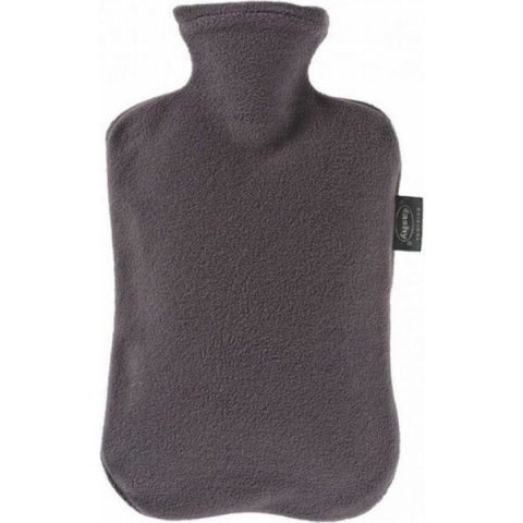 Fashy warm water kruik - Fleece hoes grijs - 2 liter