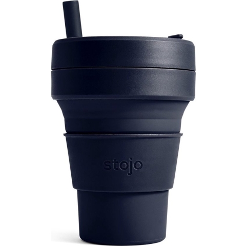 Stojo - Biggie Cup - Koffie / Theebeker - 470 ml - Herbruikbaar - Opvouwbaar - Denim