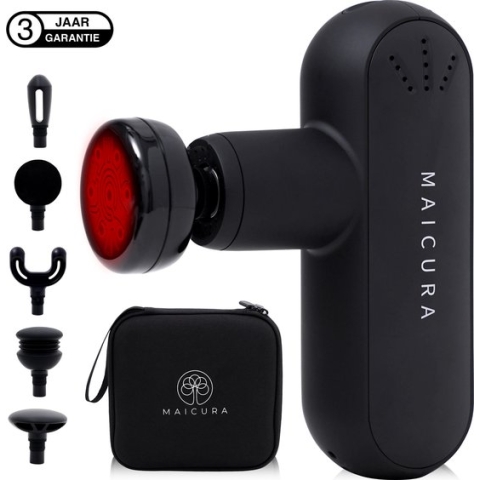 Maicura GO - Massage Gun - 3 jaar garantie - Infrarood - Massage - Massage Apparaat - Professioneel - Inclusief E-book - Koffer - Zwart