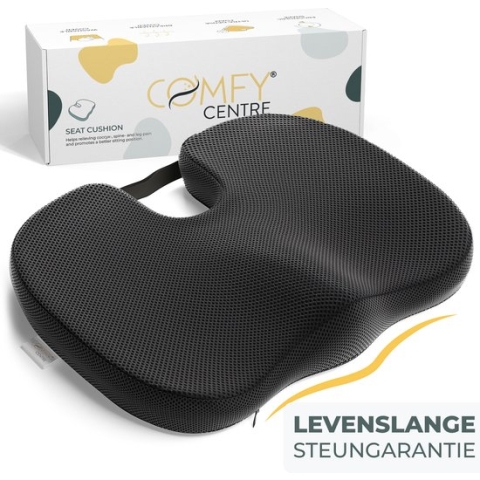 ComfyCentre Zitkussen Orthopedisch & Ergonomisch voor Auto en Bureaustoel - Wigkussen - Stuitkussen - Thuiswerken