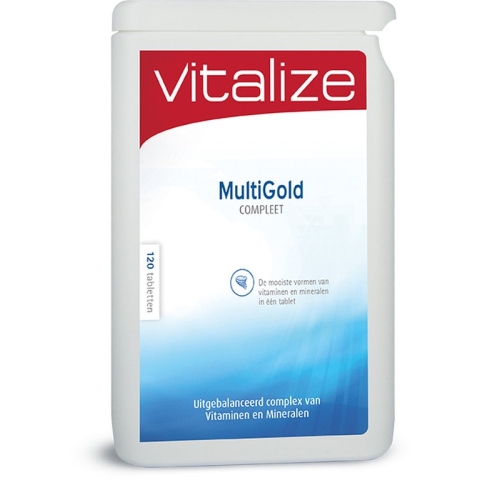 Vitalize MultiGold Compleet 120 tabletten - De absolute nummer 1 Multivitamine - Alle benodigde vitaminen, B-vitaminen in de actieve vorm, mineralen, spoorelementen en bio-actieve stoffen