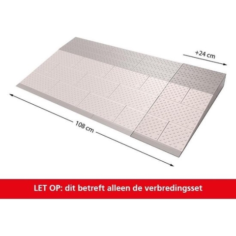 Deluxe Drempelhulp verbredingsset 4 - Grijs/Bruin - 570 x 240 mm