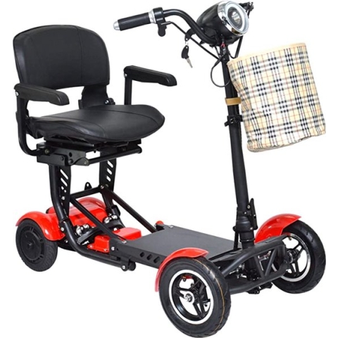 COMFYGO Elektrische Scootmobiel, Scooter voor volwassenen, Mobiliteitsscooter met 4 wielen, MS3000Plus, 15.6AH Battery, 40+ km bereik, GROTE STOEL, Rood