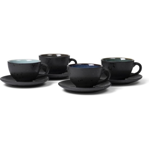 Bitz Kop en Schotel Gastro Zwart/multi Blauw 240 ml - 4 Stuks