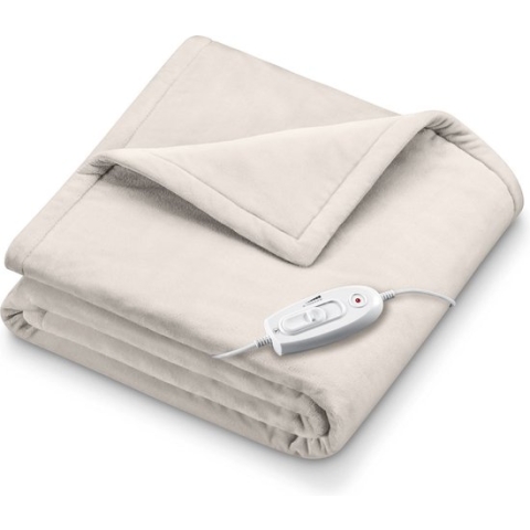 Sanitas Elektrische Warmtedeken | 180 x 130 cm | SHD 70 | 6 Warmtestanden | Automatische uitschakeling | Fleece | Machinewasbaar | 2 Jaar garantie | Beige