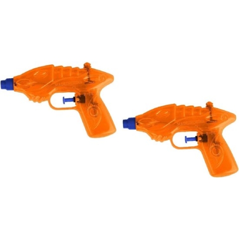 2x Waterpistool/waterpistolen oranje 16,5 cm