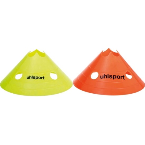 Uhlsport Multi Marker (40X) Markeringshoedjes - Fluogeel / Fluo Oranje | Maat: UNI