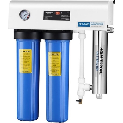 VHI-SPS203 professioneel Easy-Install waterzuiveringssysteem geschikt voor leidingwater. Drinken, douchen en koken met puur gefilterd drinkwater, gezuiverd van alle verontreinigingen, bacteriën en (corona) virussen.