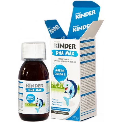 Kinder omega 3 hoge kwaliteit visolie, supplementen voor kinderen - vloeibaar 125ml - natuurlijke vitamine A, vitamine D3, vitamine E, vitamine K2