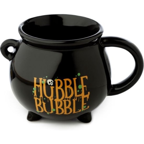 Hubble Bubble Heksenketel Keramiek Mok - Cauldron Mok op pootjes - zwart- inhoud 500ml