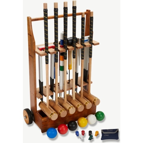 Ubergames - Prachtige 6 persoons Professionele Croquet Set - Engels Tuinspel - Met trolley Klasse en Geweldig Met trolley Klasse en Geweldig