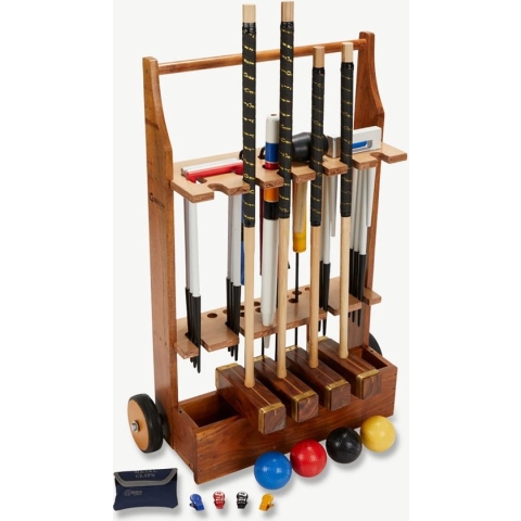 Ubergames - Professional Croquet Set - 16mm - Officieel - ECO Hardhout - met Trolley - Top Kwaliteit Klasse en Geweldig Top Kwaliteit Klasse en Geweldig