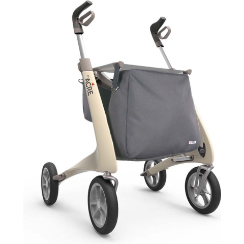 Carbon Ultralight Rollator Wit - Brede maat inclusief tas