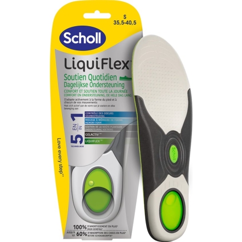 Scholl LiquiFlex Inlegzolen Dagelijkse Ondersteuning - Small - Maat 35,5-40,5 - 1 paar